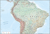 South America Physical Wall Map