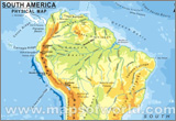 South America  Physical Map