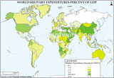 World Military Expenditures - Percent of GDP Map