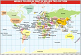 World Political Map in Miller Projection
