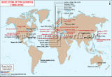 World Map of Olympics Hosts Cities