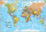 World Wall Map, White Ocean