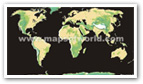 Carte physique du monde avec des couleurs