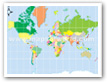 Carte politique du monde en projection de Mercator