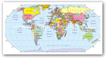 Carte politique du monde avec le texte