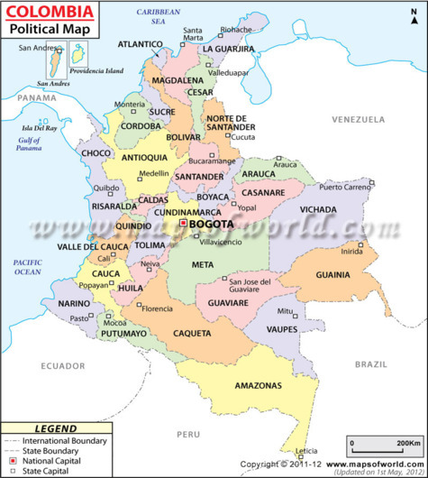 Map of Colombia Map of Colombia