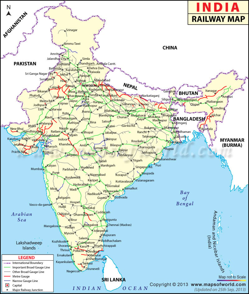 Indian Railways Map, India Rail Map
