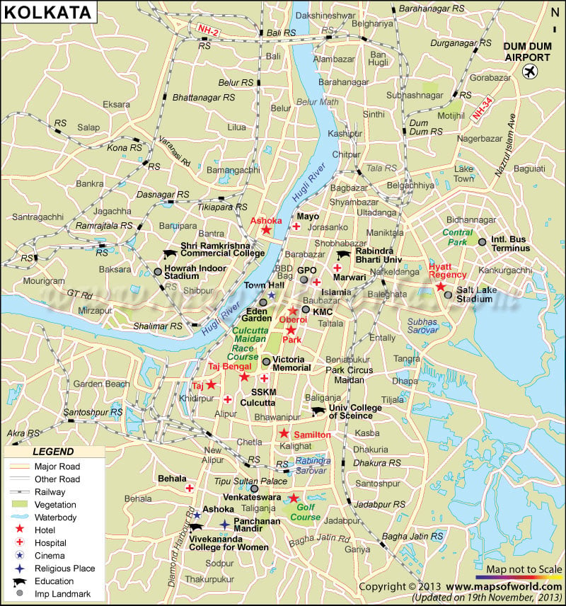 Kolkata Map, City Map of Kolkata, India