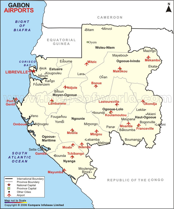 Gabon physical map
