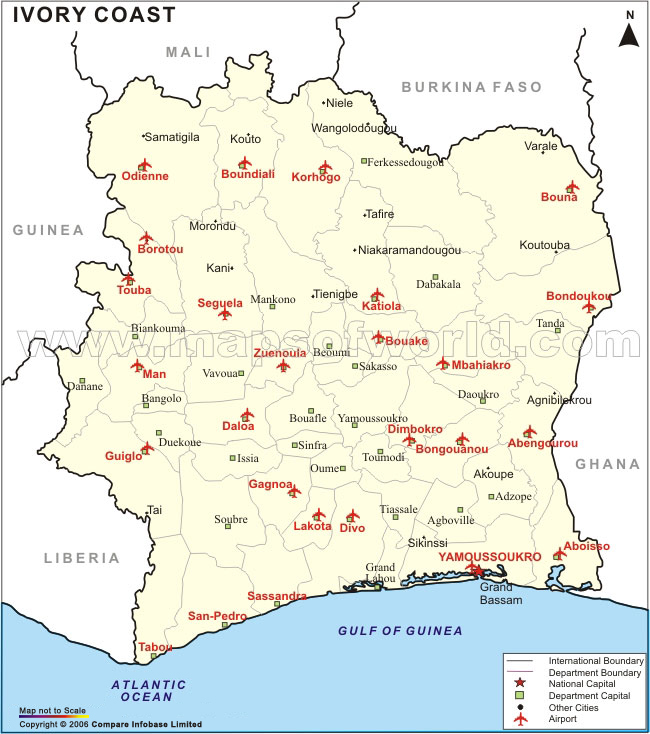 Ivory Coast Airport Map