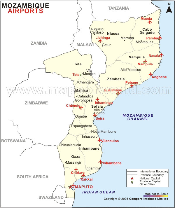 Mozambique Airport Map