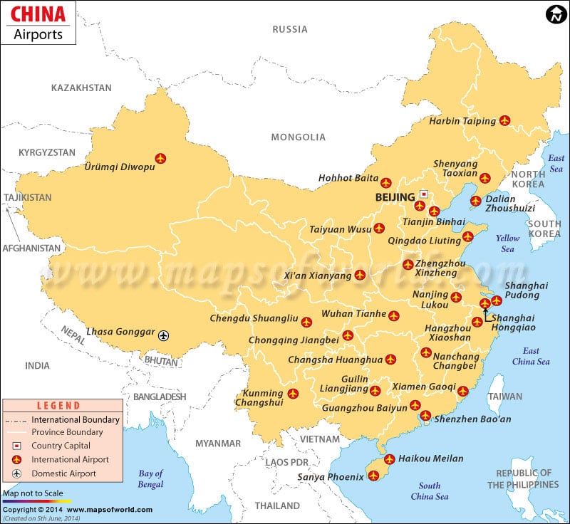 Airport Map of China