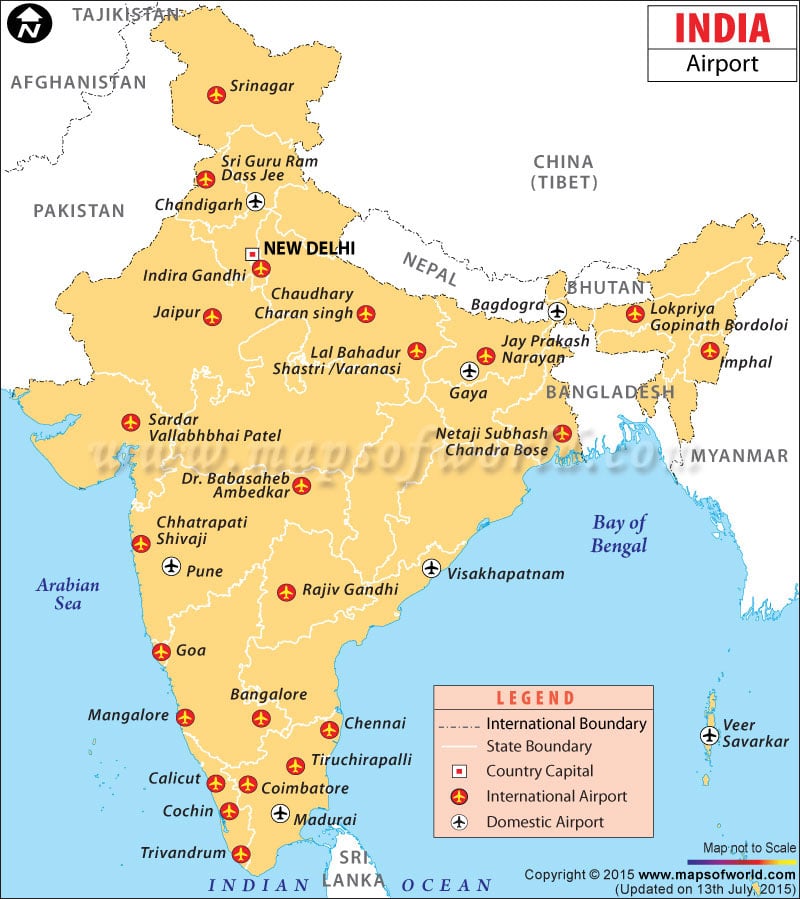 dubai airport map. India Airport Map