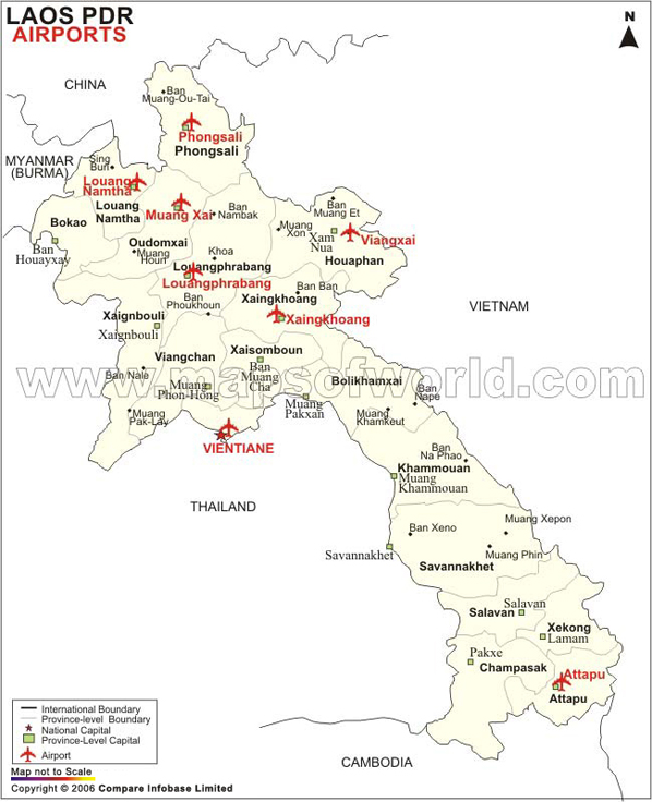 Airport Map of Laos