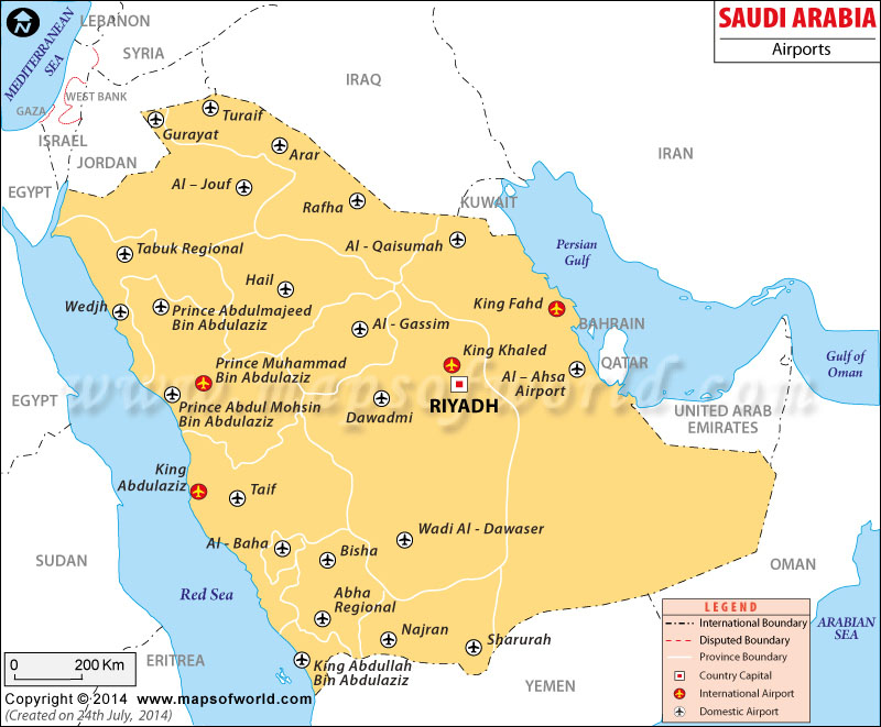 Saudi Arabia Airport map