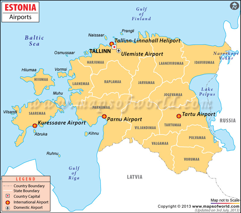Estonia Airport Map