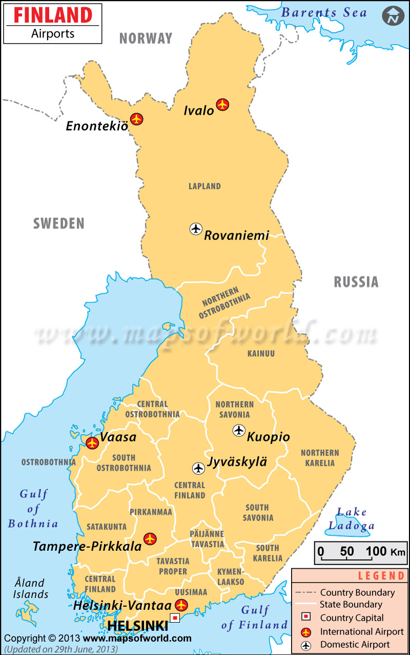 Airport Map of Finland