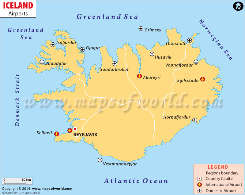 Iceland Airport Map