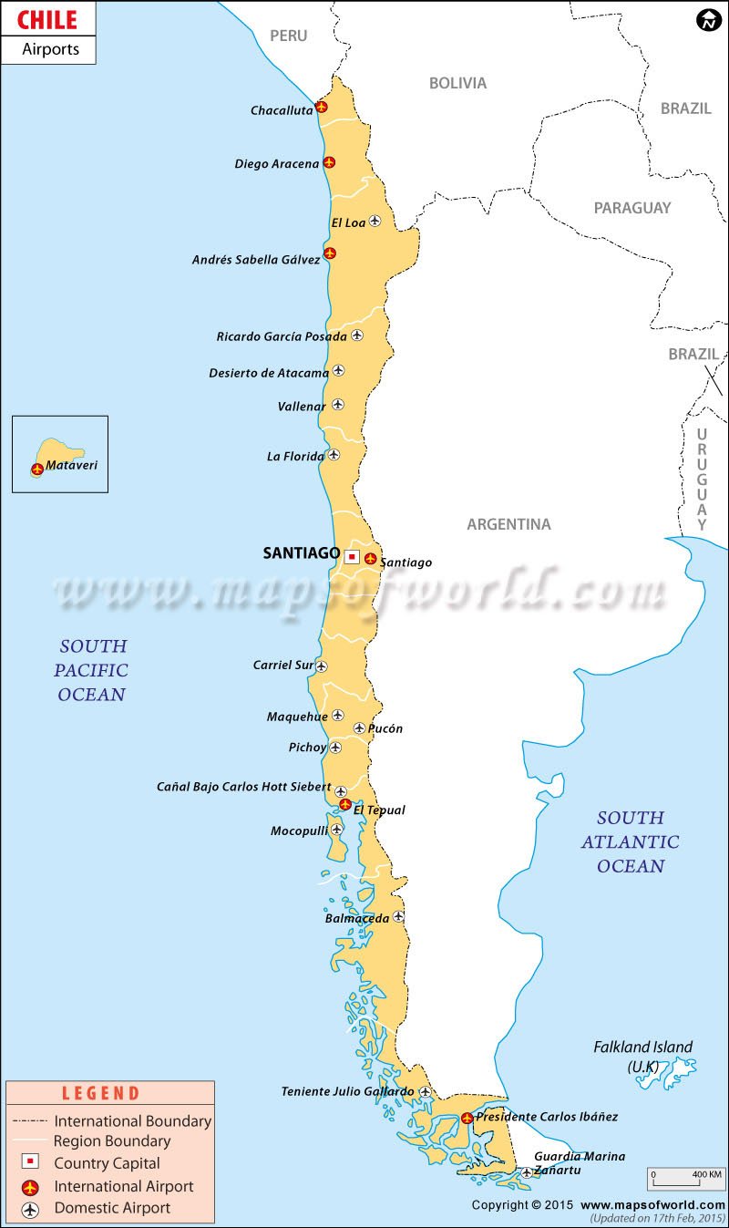 What are the major cities in Chile?
