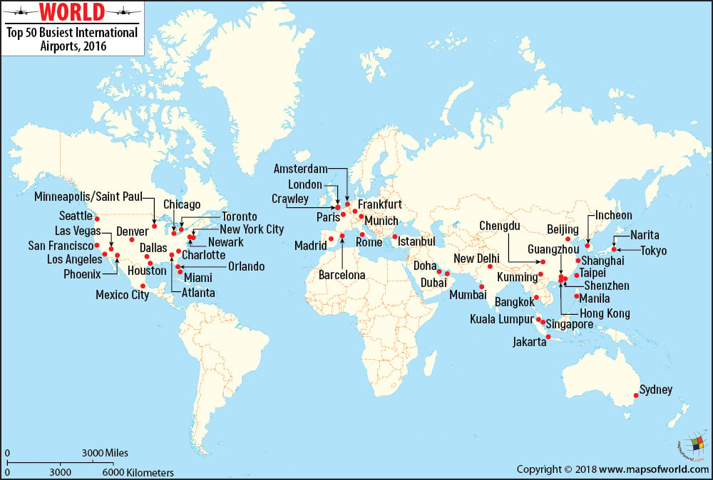 International Airports Map 