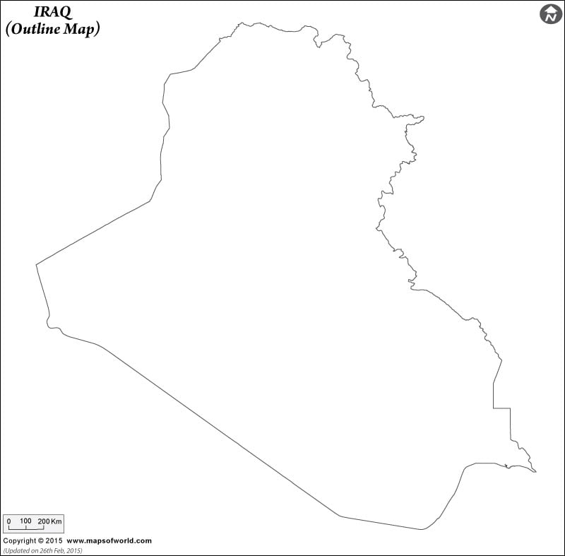 map of iraq. Iraq Outline Map