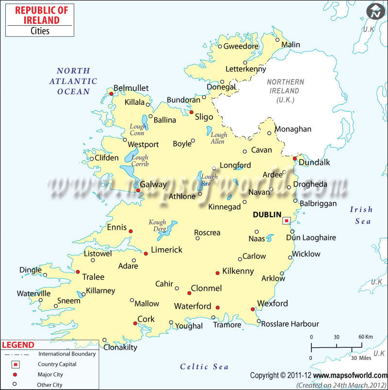 Ireland Cities Map