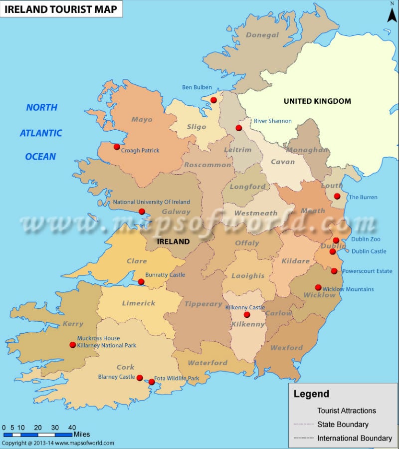 Ireland Travel Destinations  Map, Guide, Facts, Tourist Destinations
