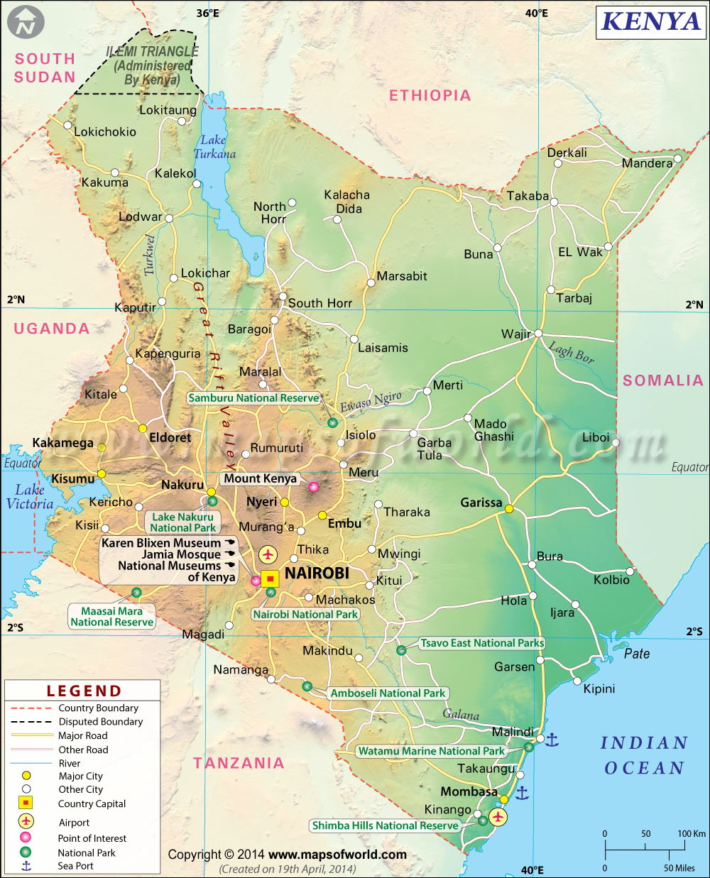 world map kenya