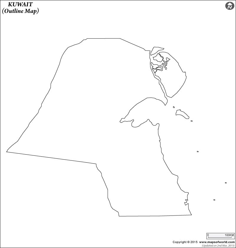 map of kuwait roads. Download Kuwait Outline Map