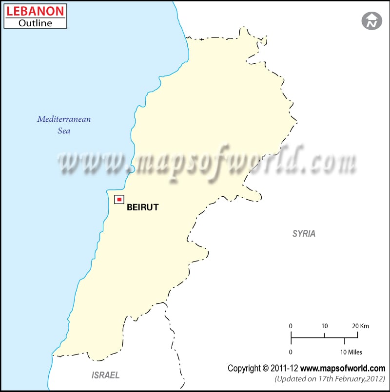 Outline Map of Lebanon. Disclaimer : All efforts have been made to make this 