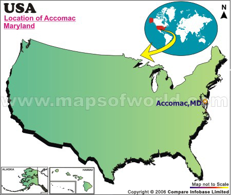 Location Map of Accomac, USA