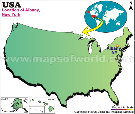 Location Map of Albany, N. Y.,, USA