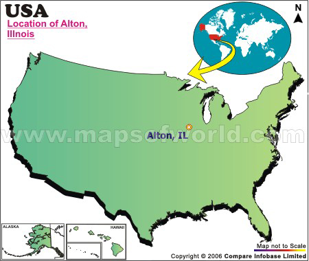 Location Map of Alton, III.,, USA