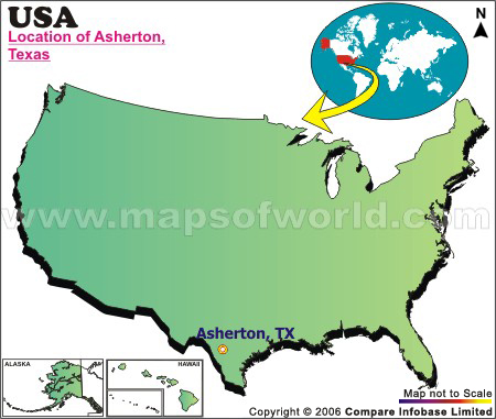 Location Map of Asherton, USA
