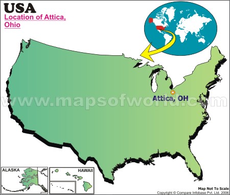 Location Map of Attica, Ohio, USA
