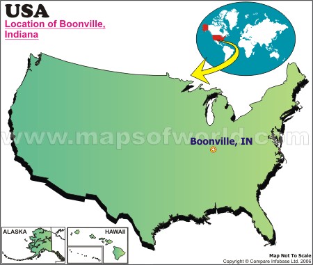 Location Map of Boonville, Ind., USA
