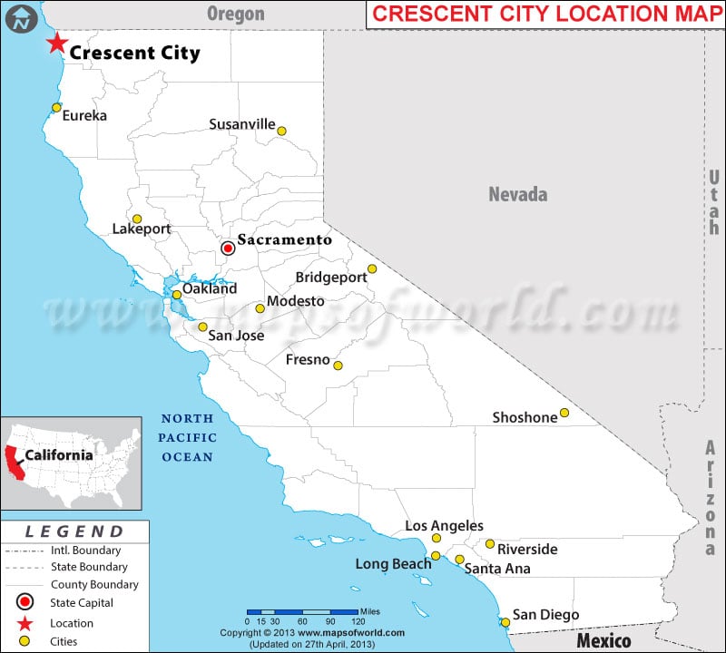Where can you find a map that shows cities in California?
