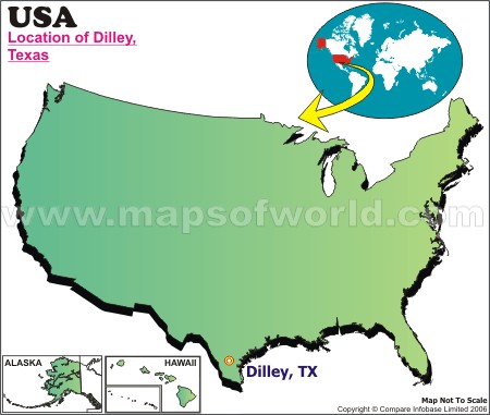 Location Map of Dilley, USA