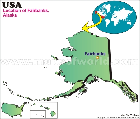 Location Map of Fairbanks, USA