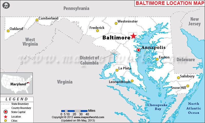 Baltimore In Usa Map Danielelina