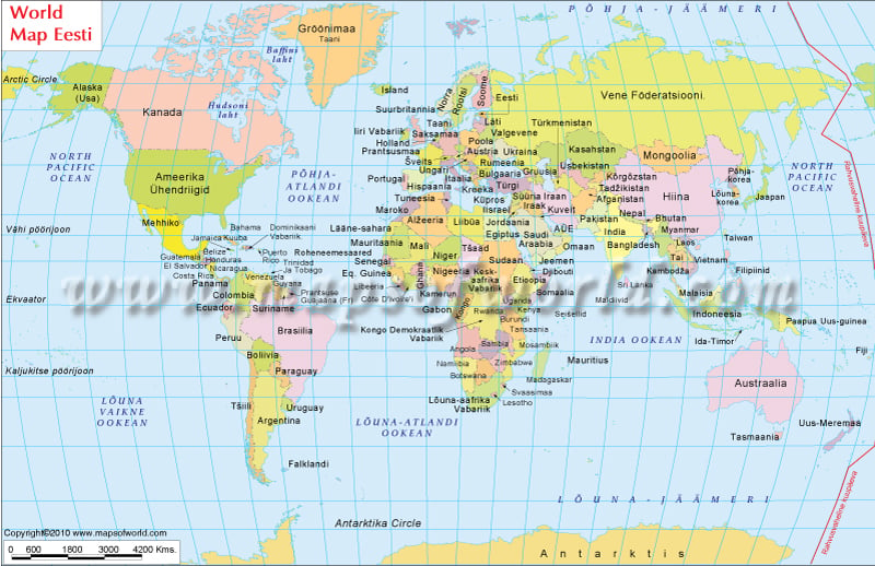 world map. Eesti World Map