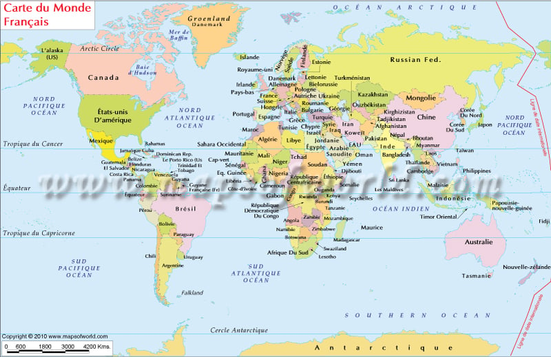 World Map France. French World Map