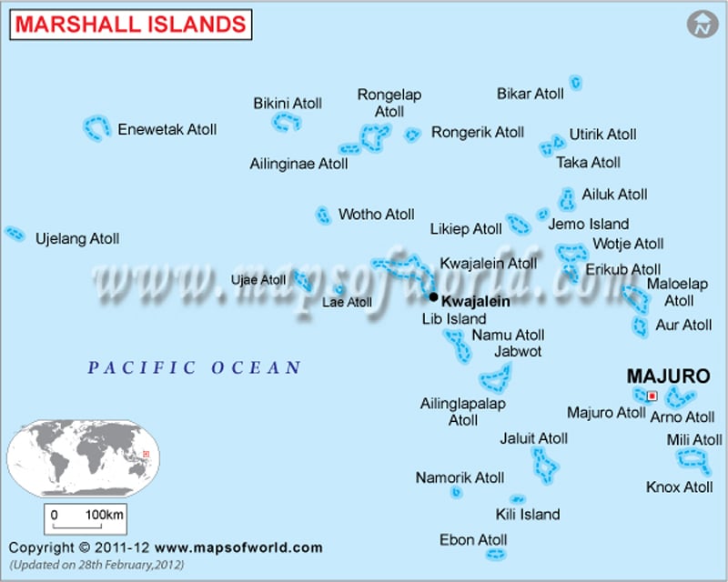 Political Map Of Oceania. Marshall Islands Map