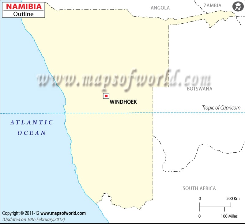 outline map of qatar. Namibia Outline Map