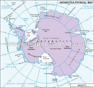 Antarctica Physical Map