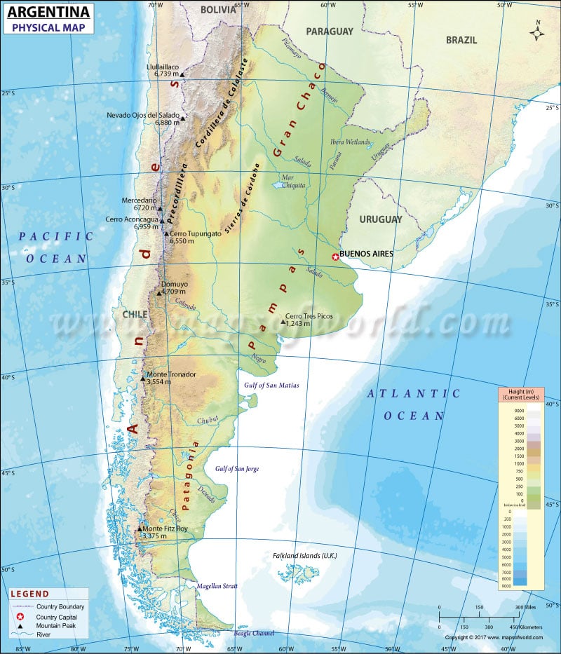 Argentina Physical Map