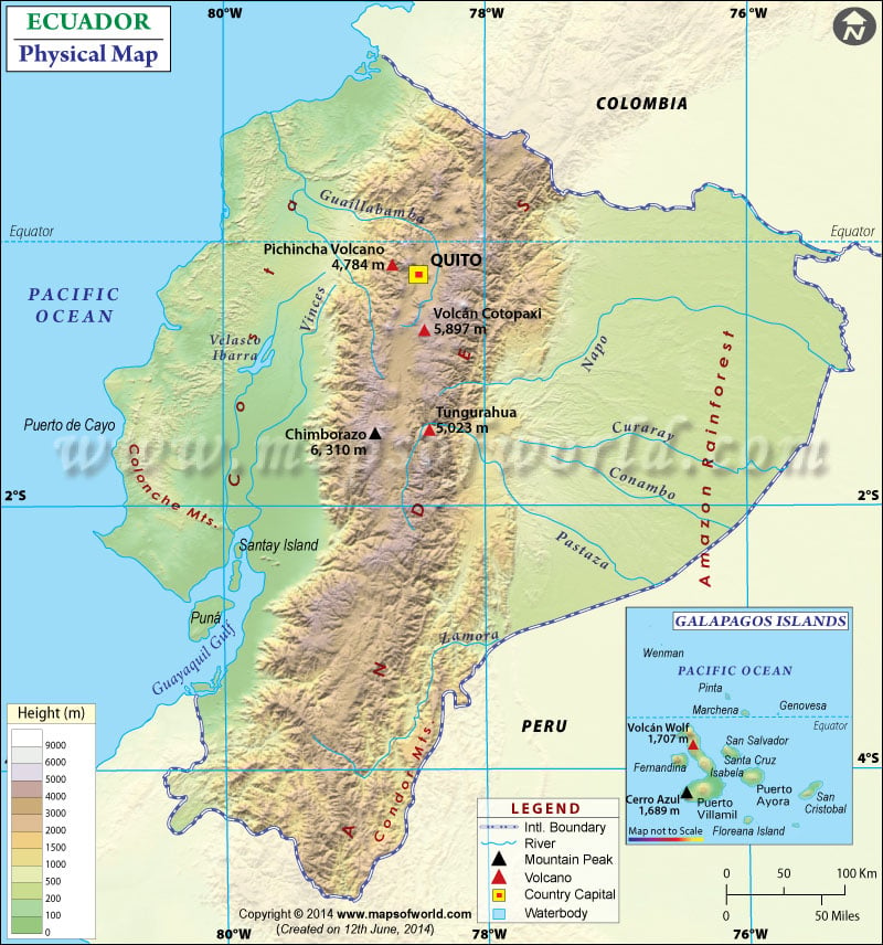 Ecuador Physical Map. Disclaimer : All efforts have been made to make this 