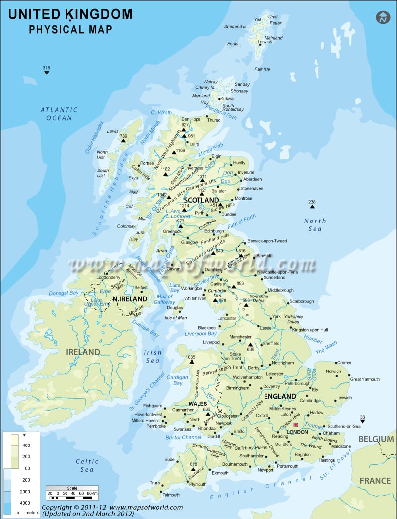 UK Physical Map