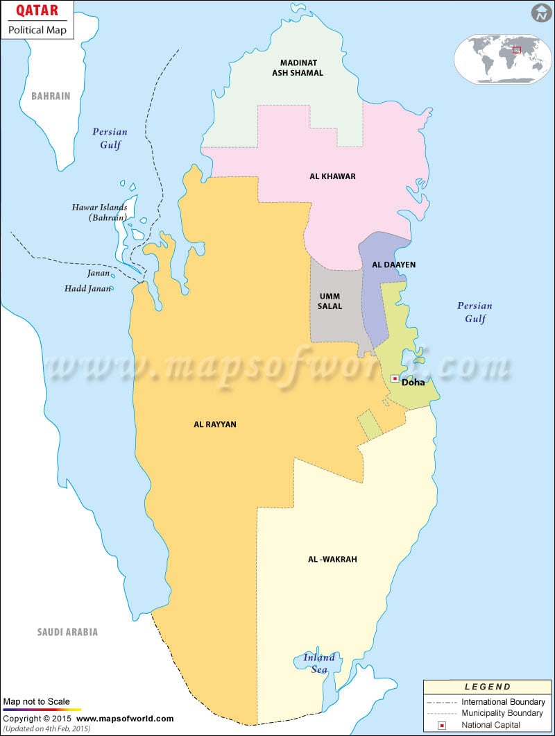 political map of lithuania. Qatar Political Map