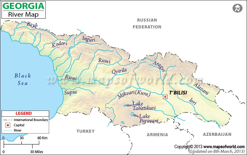Russia River Map | Major Rivers in Russia